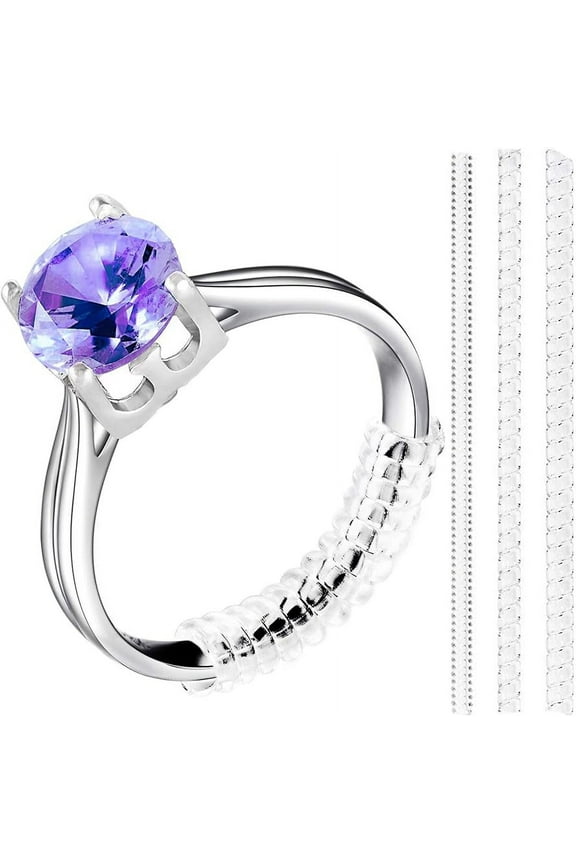 Ring Size Adjuster - 5pcs Clear Ring Sizer Adjuster for Loose Rings, Spiral Silicone Tightener Set, Invisible Ring Guards