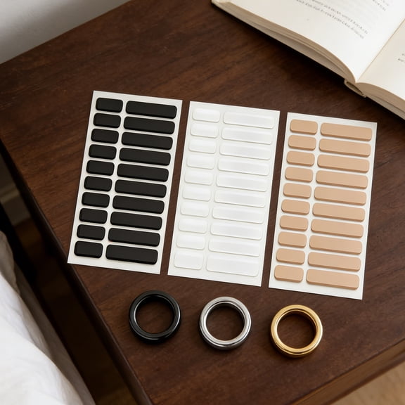 Ring Size Adjuster, Invisible Ring Size Adjuster, Ring Size Adjuster for Loose Rings, Ring Inserts for Loose Rings, 60 Pieces 0.25X0.6 in Silicone Adhesive Pads in Clear, Nude,