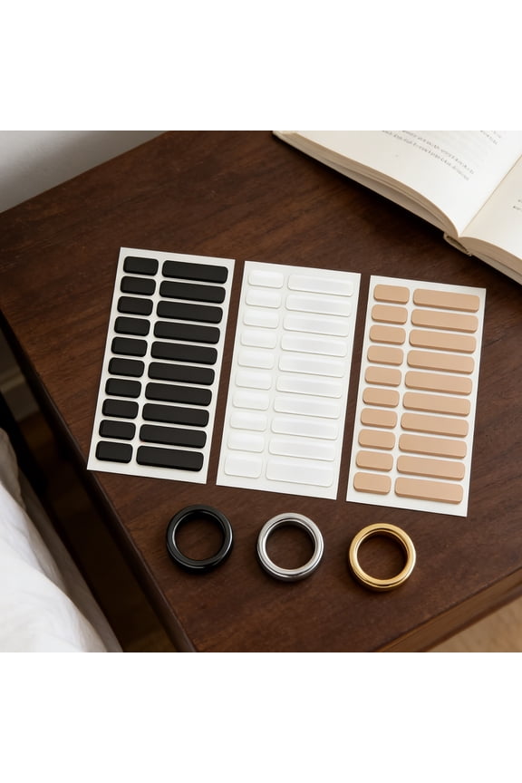 Ring Size Adjuster, Invisible Ring Size Adjuster, Ring Size Adjuster for Loose Rings, Ring Inserts for Loose Rings, 60 Pieces 0.25X0.6 in Silicone Adhesive Pads in Clear, Nude,