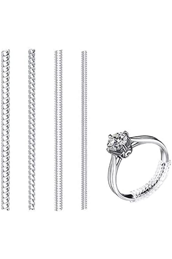 Ring Size Adjuster for Loose Rings, 8Pcs Rings Spiral Tightener Transparent Ring Guard Loose Rings Fit Jewelry Tightener Resizer Measuring Tool for Any Rings Size