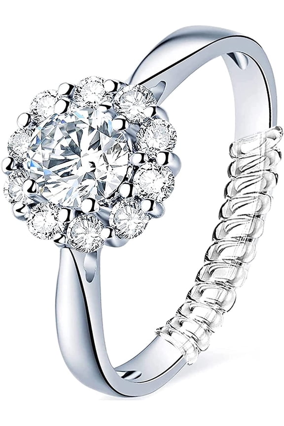 Ring Size Adjuster for Loose Rings - Invisible Spiral Transparent Silicone Ring Guard Clip Jewelry Tightener Resizer Set for Making Jewelry Fitter, Sizer, Guard, Spacer 8 Pack, 4 Sizes 