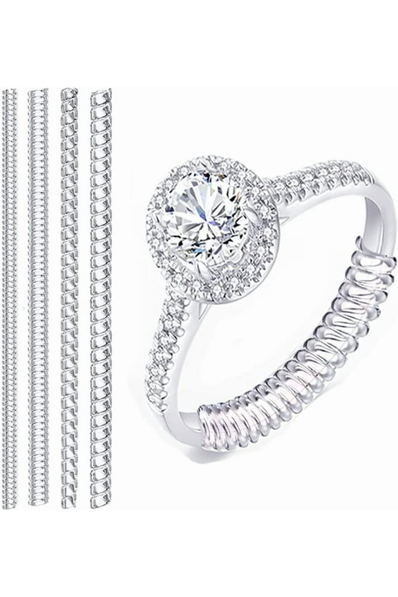 Ring Size Adjuster for Loose Rings, Pack of 20 Clear Invisible Ring Guard Spring Telephone Line Adjustment Ring Resizer Make Ring Smaller to Fit Fingers for Women