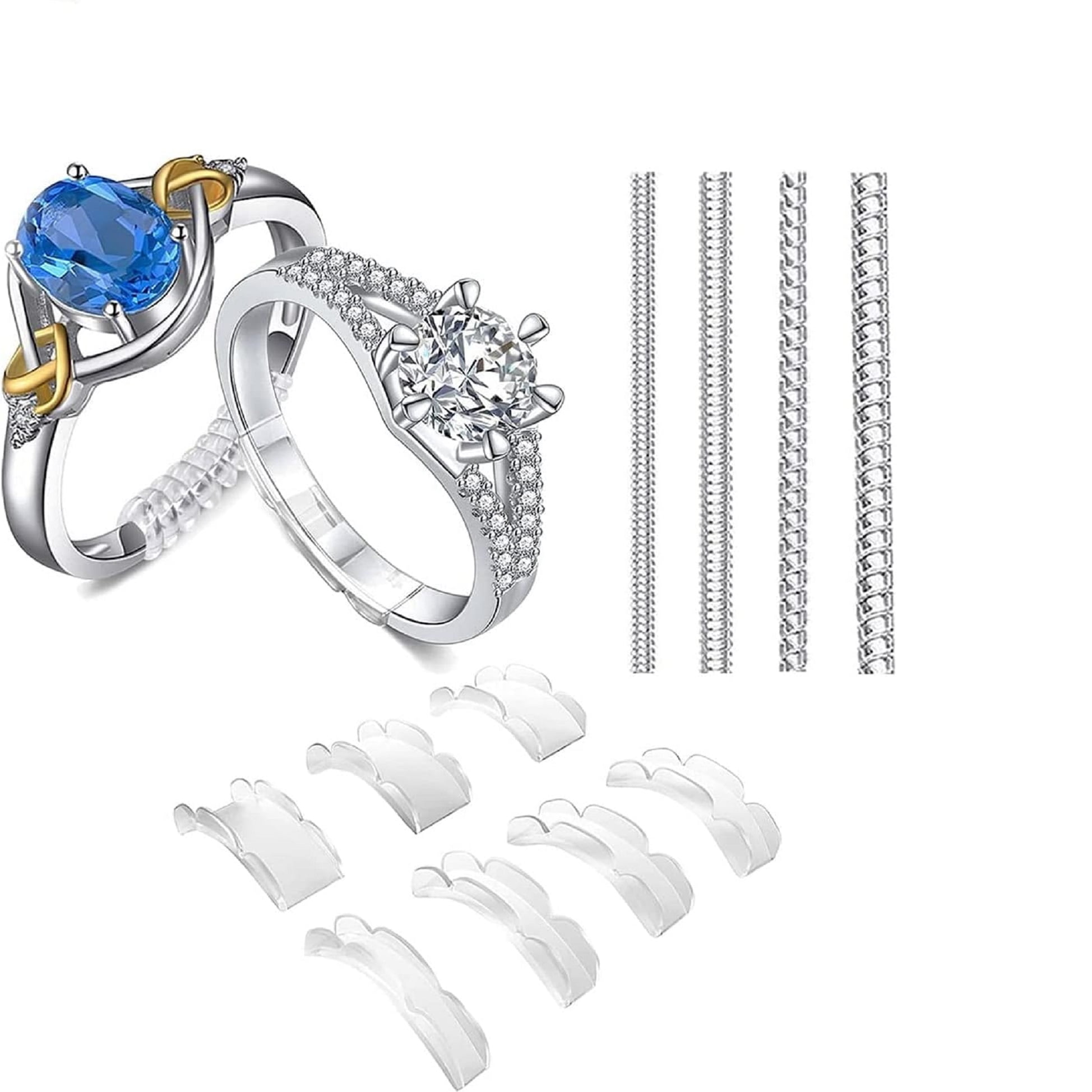 EIITO Ring Size Adjuster for Loose Rings (18 Pcs), Ring Resizer for Ring Adjuster Smaller, Ring Spacer, 2 Styles Ring Guard