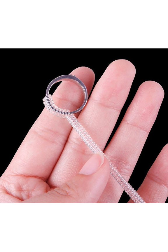 Ring Size Adjuster for Loose Rings, 4-Piece Set with Polishing Cloth, Easy to Use, Durable PU Material, 3.82" Length