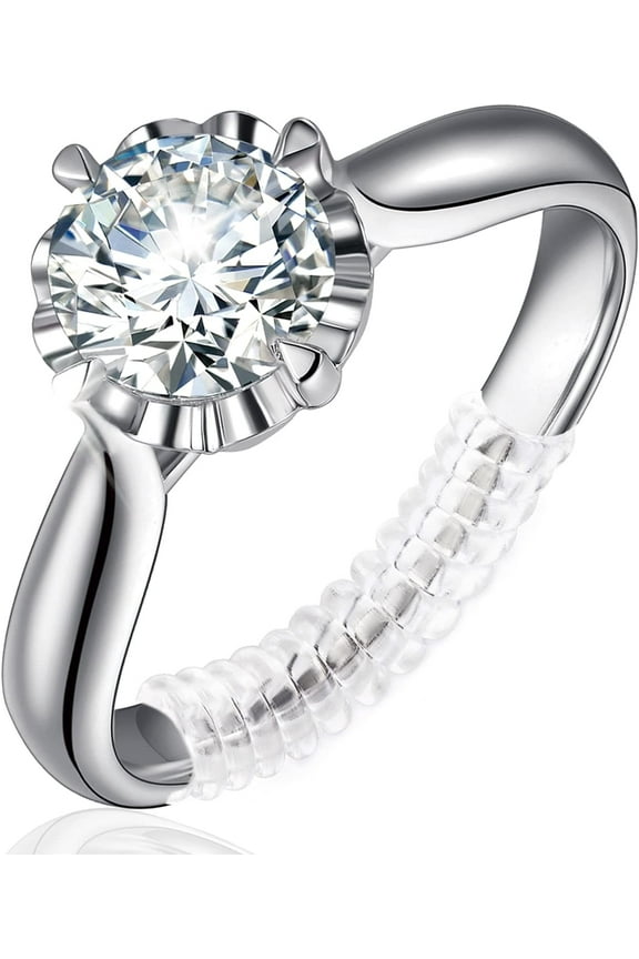 Ring Size Adjuster for Loose Rings, 5 Pack Invisible Jewelry Guards for Women and Men, Resizer, Spiral Silicone Tightener