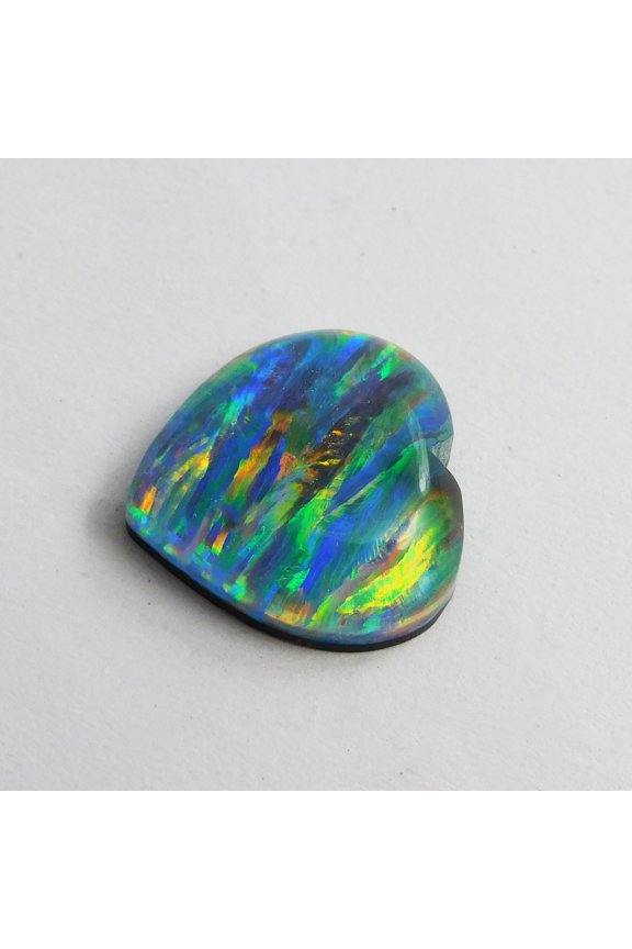 Ring Size Heart Shape Opal Doublet 8.25 Ct Natural CERTIFIED Doublet Gemstone