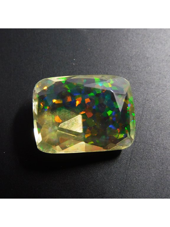 Ring Size Lab-Created Fire Opal Cushion Cut 12.25 Ct Loose Gemstone CERTIFIED
