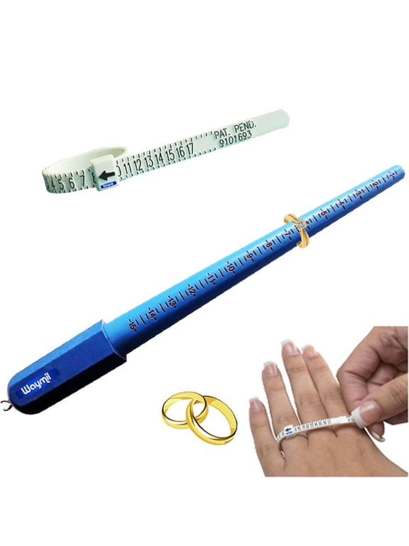 Ring Size Mandrel Stick & Finger Sizes Measuring Gauge Plastic Jewelry Tool Set