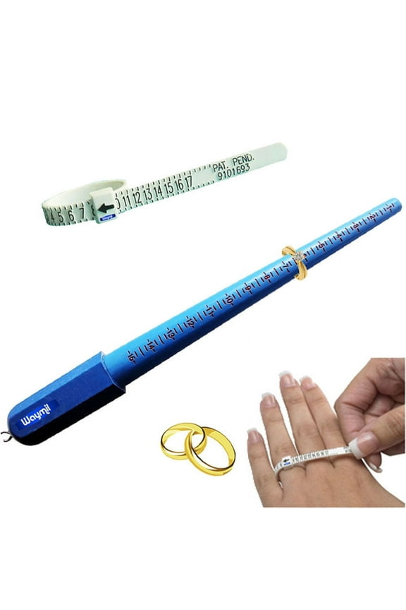 Ring Size Mandrel Stick & Finger Sizes Measuring Gauge Plastic Jewelry Tool Set