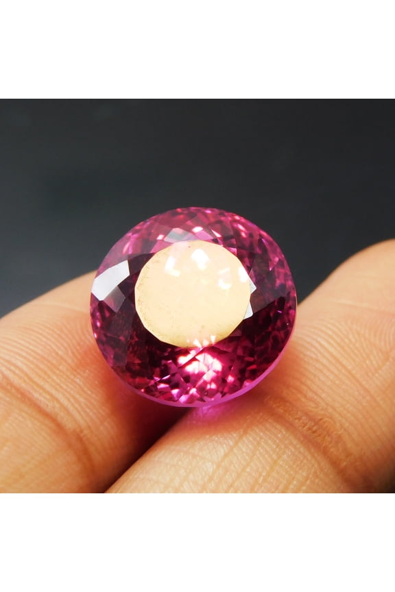 Ring Size Natural Pink Ruby Round Shape 21.85 Ct CERTIFIED Rare Loose Gemstone