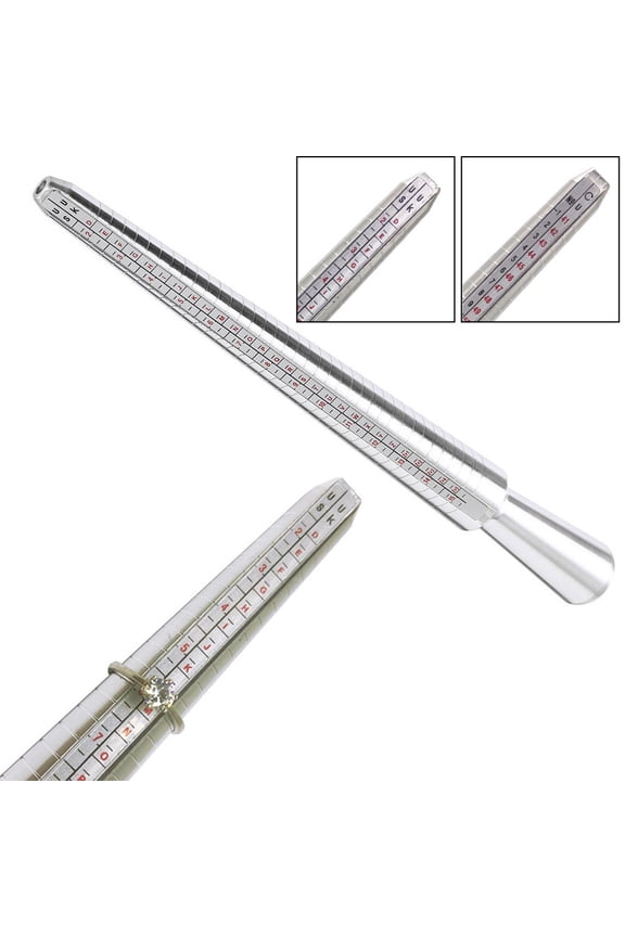 Ring Size Mandrel, US Sizes 1-15, EU, mm, and Internatial Sizes, Aluminum