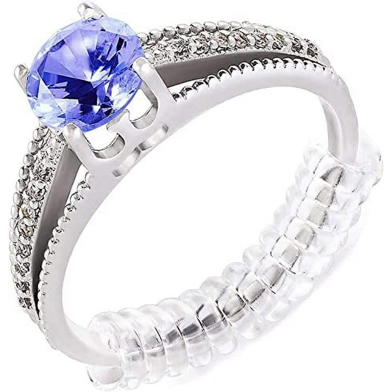 Ring Sizer Adjuster for Loose Rings 12 Pack 2 Sizes for Different Band Widths Silicone Ring Size Adjuster Invisible Ring Guards for Women and