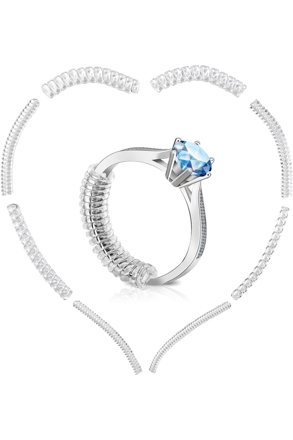 Ring Sizer Adjuster for Loose Rings-8 Pack,8 Assorted Sizes Fits Any Rings, Upgraded Extended Invisible Jewelry Ring Size Reducer Spacer Ring Guard Fits Mans Ring and Womans Ring, 8 Sizes