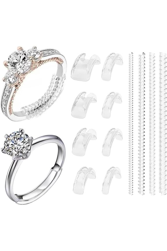 Ring Sizer Adjuster for Loose Rings, 12 Pack Invisible Ring Size Adjuster , Ring Size Adjuster for Women and Men (Clear)