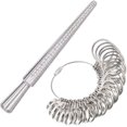 thumbnail image 1 of Ring Sizer Measurement Tool Set, Including 1-15 US Metal Finger Sizer Gauges 31Pcs with Half Size, Ring Mandrel Stick, for Jewelry Sizing Measuring Making Supplies, 1 of 5