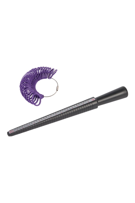Ring Sizer Measuring Kit - Includes Measuring Stick and Finger Size Rings- Ring