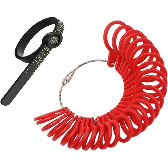 Ring Sizer Measuring Set Reusable Finger Size Gauge Measure Tool Jewelry Sizing Gauge 1-17 USA Rings Size US 0-13 with Half Size 27 Pieces