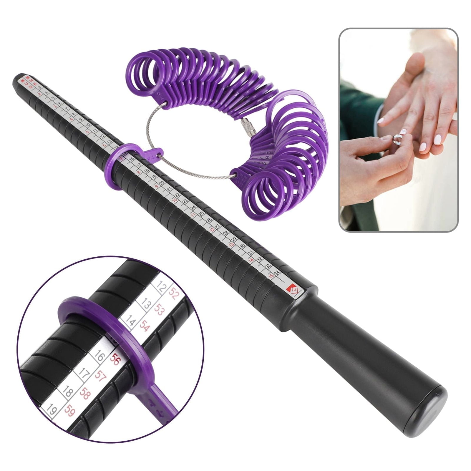 EEEkit Plastic Ring Sizer Measuring Tool Finger Gauge Set with 27pcs Circle Models Jewelry Making Tools Walmart