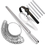 Ring Sizer Measuring Tool Kit, Ring Mandrel Measurer, 27 Pcs Premium Steel Measuring Ring Tool, US Ring Size 0-13, 2 Pcs Reusable Finger Size 1-17 USA Rings Size with Magnified Glass, 4 Pcs Ring Wrap