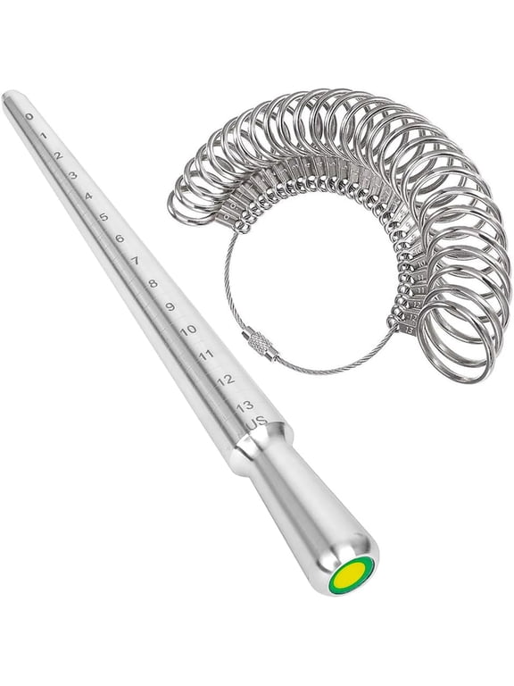 Ring Sizer Measuring Tool Metal Ring Mandrel Ring Measurer and Ring Sizer Women Men Ring Sizing Kit Finger Ring Size Measure Jewelry Measurement