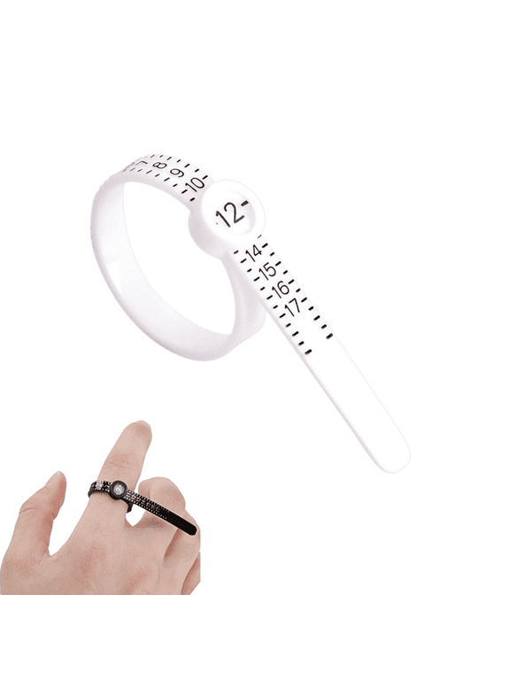 Ring Sizer Measuring Tool Plastic Finger Sizer Ring Gauge Measuring Tool Belt for Measuring Wedding Rings Proposal Rings 1 PCS