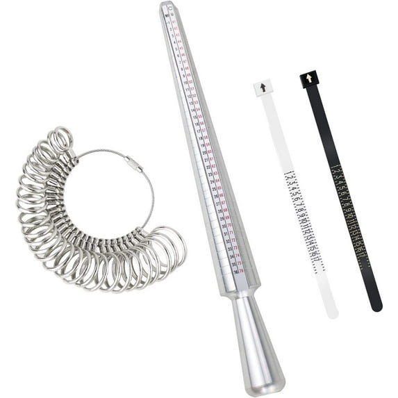 Ring Sizer Measuring Tool Set Ring Gauges&Finger Sizer Mandrel Ring Sizer Tool Ring Sizing for Jewelry Sizing Measuring
