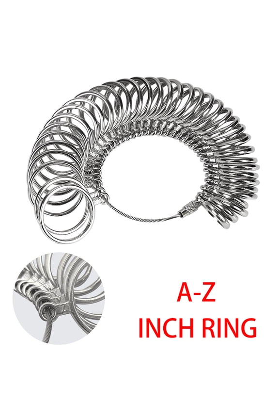 Ring Sizer Measuring Tool Set, Wenini Stainless Steel Ring Finger Gauge for Accurate Sizing, Portable Jewelry Ring Measuring Tool for Wedding Proposal Gifts with Flexible Cable, Silver