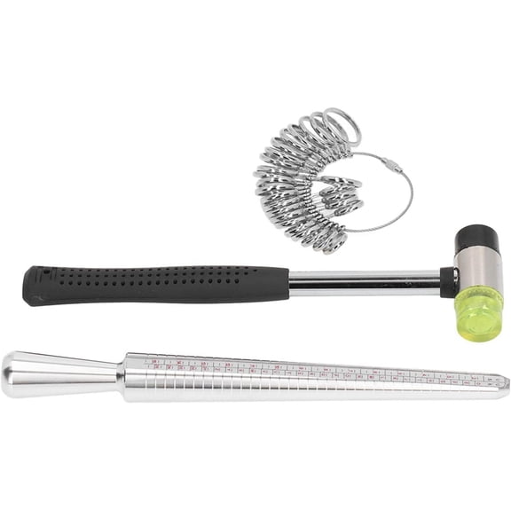 Ring Sizer Measuring Tool, Stainless Steel Gauge 4 Sizes Metal Ring Measurement Maker Kit Quickly Calculate for Hold and Adjust