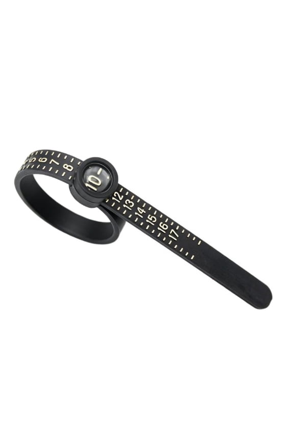 Ring Sizer Measuring Tool with Magnifier, Multi-Standard Plastic Ring Gauge