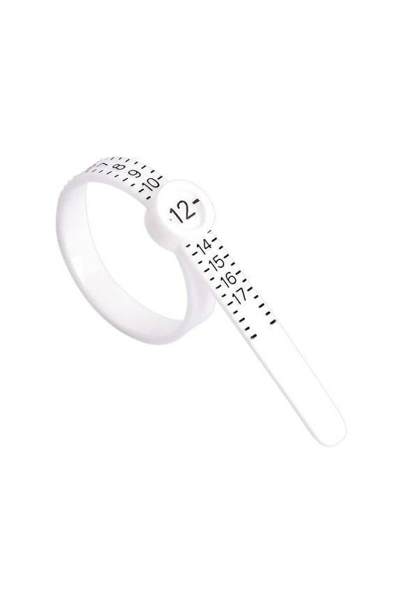 Ring Sizer Measuring Tool with Magnifier, for Ring Measurer and Ring Sizer Clear and Intuitive Reading. Plastic Ring Sizer with Lens, 1-17 White