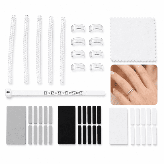 Ring Sizer Ring Adjusters Ring Size Adjuster Ring Guard for Loose Rings 18Pcs