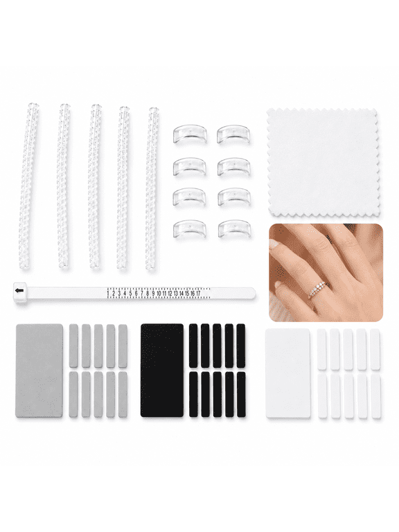 Ring Sizer Ring Adjusters Ring Size Adjuster Ring Guard for Loose Rings 18Pcs