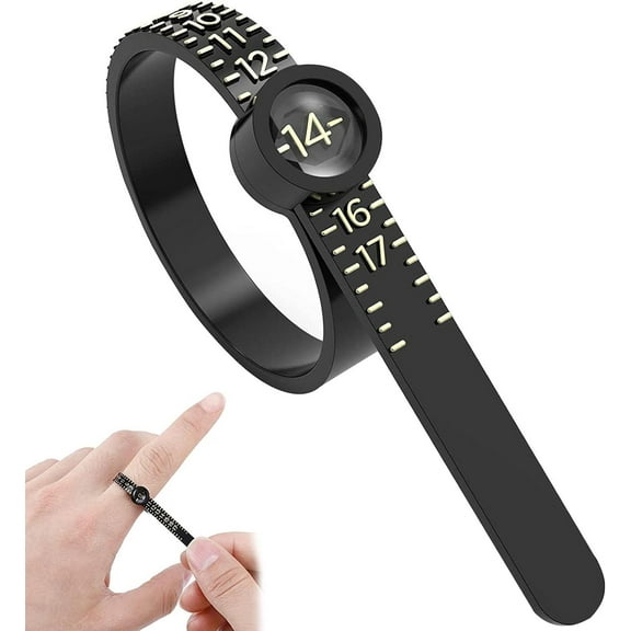 Ring Sizer Ring Sizer with Enlarged Window Reusable Ring Measuring Tool Measure Finger Size Accurately Ring Measurer Ring Finger Sizer 1-17 US Ring Size