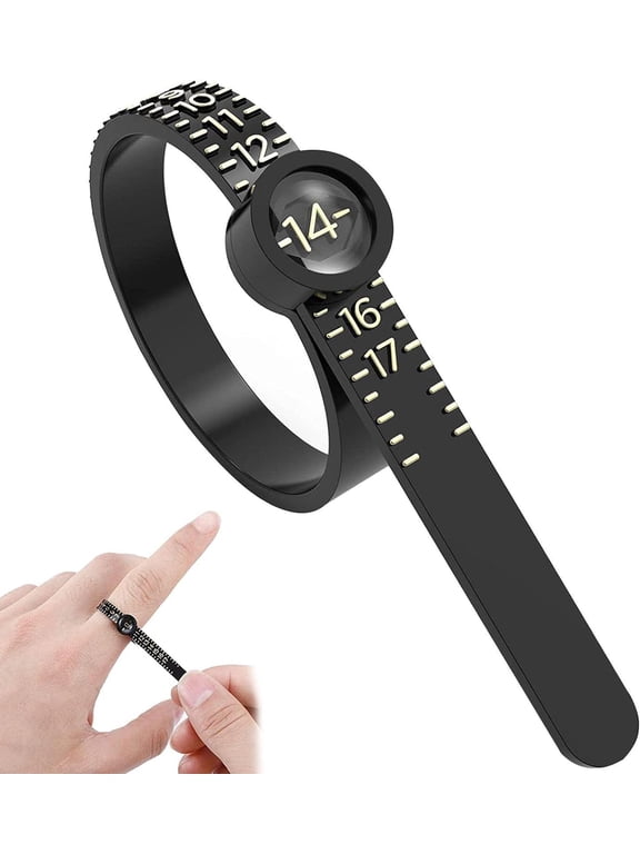 Ring Sizer Ring Sizer with Enlarged Window Reusable Ring Measuring Tool Measure Finger Size Accurately Ring Measurer Ring Finger Sizer 1-17 US Ring Size