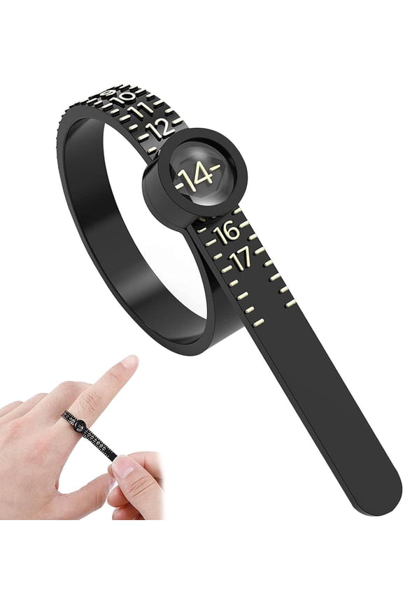 Ring Sizer Ring Sizer with Enlarged Window Reusable Ring Measuring Tool Measure Finger Size Accurately Ring Measurer Ring Finger Sizer 1-17 US Ring Size