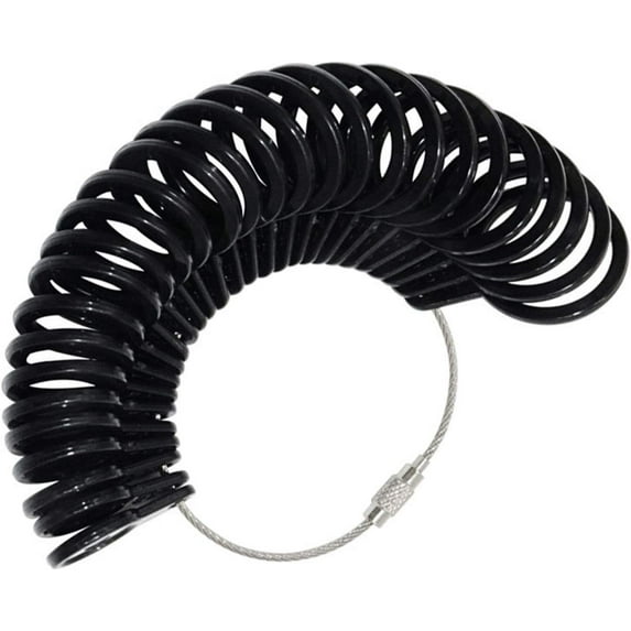 Ring Sizer Set Finger Size Gauge Measure Tool Plastic 0-13 Finger Ring Sizer Gauge Circle Jewelry Size Measure Tool Accessory Black
