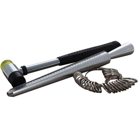 Ring Sizer Set Mandrel Finger Gauge Stick TSK Aluminum Ring Rod Degree Ring Rubber Hammer Measuring Sizes Jewelry DIY Tool Kit 0-13mm US Feet Circle Rubber Hammer 1set