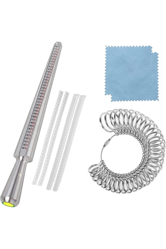 Ring Sizer Set Metal Ring Mandrel Steel Ring Gauge Kit Finger Size Jewelry Making Tool Jewelers Tools US 0-13