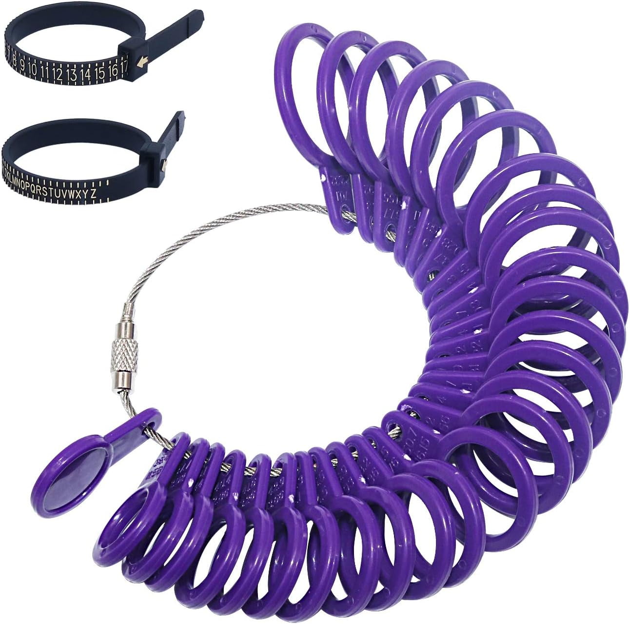 Ring Sizer Set Plastic Ring Size Measuring Tool for Men/Women Finger ...