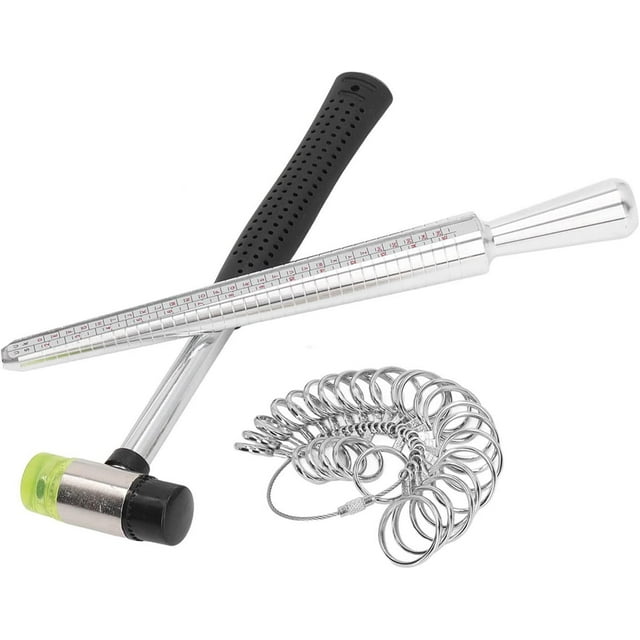 Ring Sizer Set Ring Sizer Measuring Tool Mandrel Gauge Jewelry Hammer