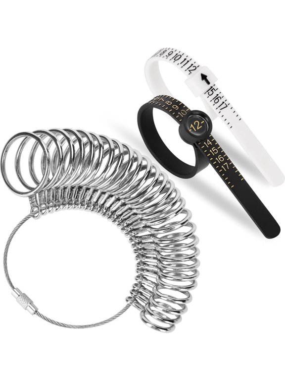 Ring Sizer Tool, Adjustable Finger Gauge with Two Measuring Styles, Accurate Size Finder for Jewellery