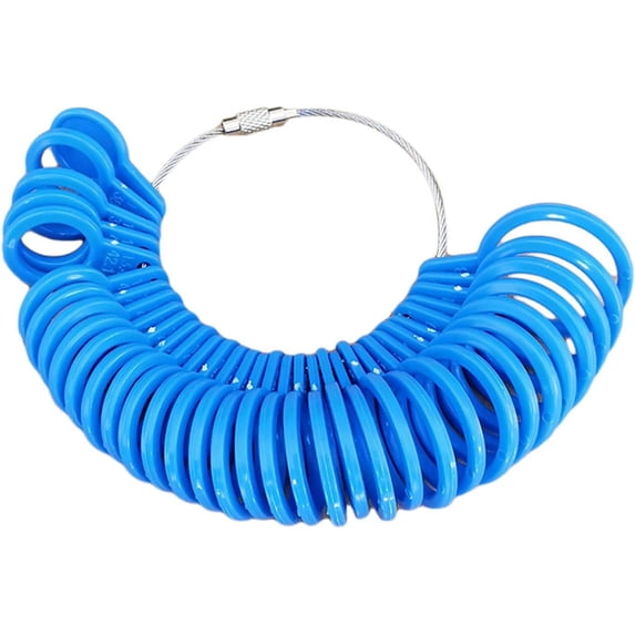 Ring Sizer UK Measurement Scales Kit Tools Metal Finger Measure for Measuring Rings Diameters Wedding Women Men Kids,Blue