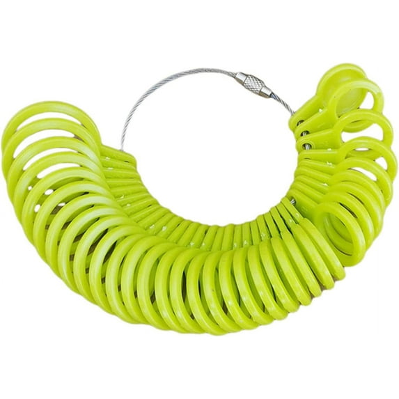 Ring Sizer UK Measurement Scales Kit Tools Metal Finger Measure for Measuring Rings Diameters Wedding Women Men Kids,Green