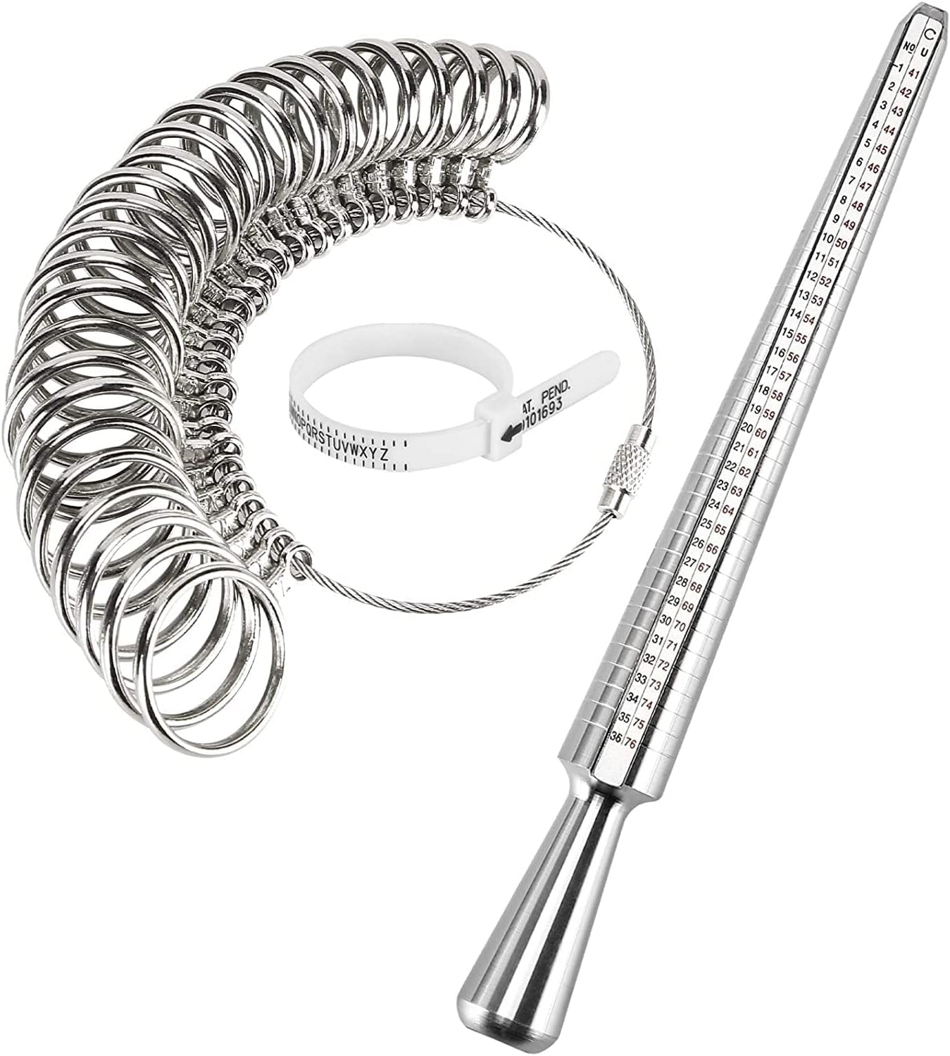 Ring Sizer UK Ring Measurement Tool, Aluminum Ring Mandrel Dual Size