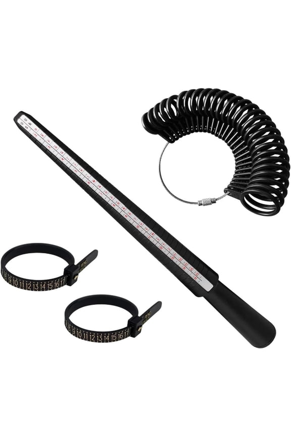 Ring Sizer UK, Ring Measurement Tool With Plastic Stick & Adjustable Sizing Belt, Accurate Size Measurement Tool For Jewelers, Wedding Rings, Men & Women