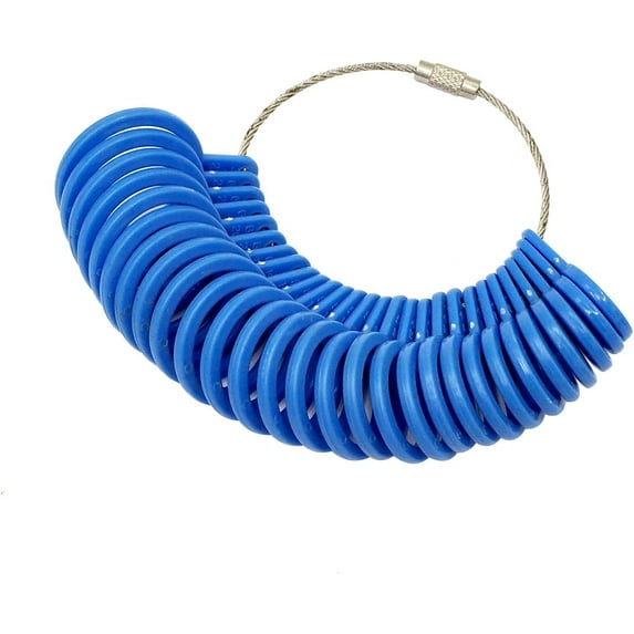 Ring Sizer UK US Men Women Plastic Finger Size Measurement Tool Wedding Ring Gauge Measurer Jewellery Measure Tools (Blue)