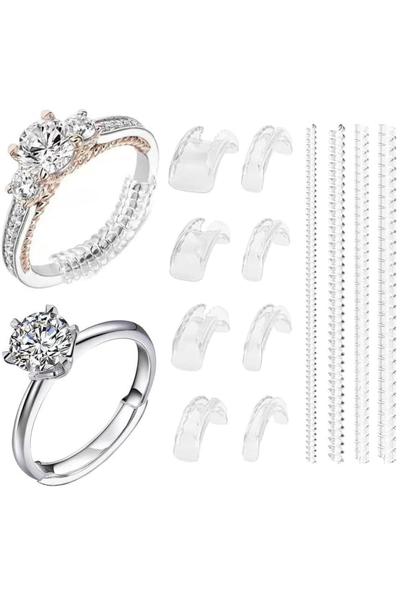 Ring Sizers for Loose Rings, 12 Pack 12 Sizes, Ring Size Adjuster, Invisible Ring Guards Spacer Tightener Resizer Fitter for Women and Men, Resizer Fit Almost Any Rings