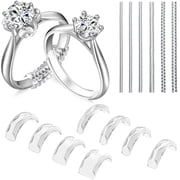 Ring Sizers for Loose Rings, 14 Pack Invisible Ring Size Adjuster Silicone, Ring Guards Spacer Tightener Resizer Fitter for Women Men, Make Ring Smaller Without Resizing Thick Band Transparent-14PCS