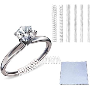 Ring Sizers for Loose Rings, Ring Size Adjuster Spacers or Tightener, Invisible Guards, 6 Sizes Fitter, Resizer Fit Almost Any Rings, Reduces Size by 0.5-1.512pcs