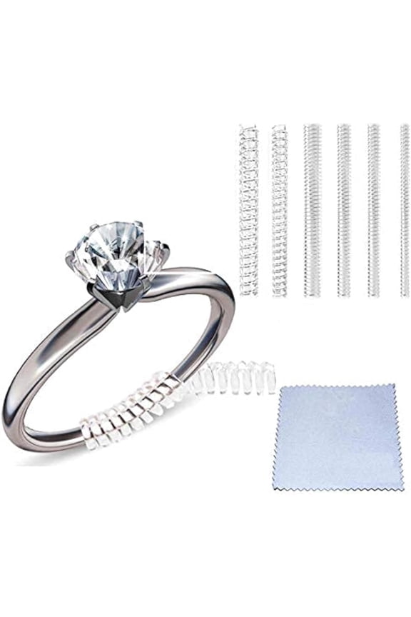 Ring Sizers for Loose Rings, Ring Size Adjuster Spacers or Tightener, Invisible Guards, 6 Sizes Fitter, Resizer Fit Almost Any Rings, Reduces Size by 0.5-1.512pcs